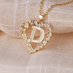 Vintage stiilis lilleline kiri armastuse s&uuml;dame ripats kaelakee AZ kiri esialgne suur kaelakee pulmaehted D