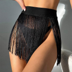 Tassel Fashion Seelik Ranna ujumisp&uuml;ksid Euroopas ja Ameerika &Uuml;hendriikides Pakett Hip High Waist Holiday Bikiinid ujumisseelik XL must