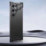 Luksuslik metallist titaanisulamist ebaregulaarne telefoni&uuml;mbris Samsung Galaxy S24 S23 Ultra Plus Alien alumiiniumist objektiivi r&otilde;nga kaitsekate For Samsung S23 must