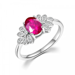 925 naelsterlingit h&otilde;bedane kerge luksuslik disain naturaalse t&auml;idisega rubiinist r&otilde;ngad Luksuslikud naiste juubeli- ja banketi- ja s&uuml;nnip&auml;evakingid US RING SIZE:6# punane