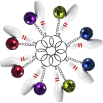 8 minikeegliga palli v&otilde;tmehoidjad, Bowlingu laste s&uuml;nnip&auml;evapeokott v&otilde;tmehoidja, Bowlingu v&otilde;tmehoidja spordisuveniiride m&auml;nguasjade peokingituseks 7*2.5*3cm,3*3*3cm,8Pcs