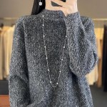 Naiste ka&scaron;miirist sviiter paksendatud Qinghe ka&scaron;miir 30% ka&scaron;miir 70% vill naiste s&uuml;gistalvine ka&scaron;miirpulover pehme ja soe XXL beež