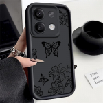 Fashion Butterfly Flower Pattern telefoni kaas Xiaomi 13T Pro 11T Poco F6 X6 Pro M6 Pro Redmi Note 13 Pro 12 4G 11 10 Pro Max pehme p&otilde;rutuskindla korpuse jaoks Xiaomi 13T / 13T Pro must