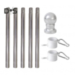 Lipuvarraste sasipundarumiseta metallist ilmastikukindel v&auml;lilipuvarras Lihtne kokku panna segmenteeritud lipuvardad verandaga paadielamute jaoks 180cm