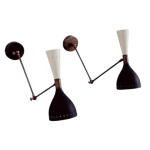 Diabolo seinalambid Itaalia moodsa Stilnovo stiilis kahe seinavalgusti komplekt