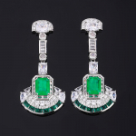 Silver Needle Flash Diamond Heavy Industry Luksuslikud k&otilde;rvar&otilde;ngad K&otilde;rvar&otilde;ngad Naiste Mikro-inkrusteeritud tsirkoonist Premium mitmek&uuml;lgsed f&auml;nnk&otilde;rvar&otilde;ngad smaragdroheline