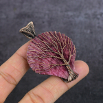 Natural Pink Sea Shell Gemstone Copper Wire Wrap Jewelry Pendant 2.64 s7o32