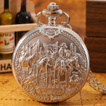 Retromood meeste h&otilde;bedased taskukellad, vintage l&auml;&auml;nekauboi disaini mustriga kaelakee ripatsiga kvartsist taskukell, kingitused meestele