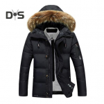 Meeste sulejope karusnahast krae kapuutsiga pingutusn&ouml;&ouml;r pikkade varrukatega &uuml;hev&auml;rviline talvemantel T&otilde;mblukuga plekk Taskud Paksendatud puhvriided M khaki