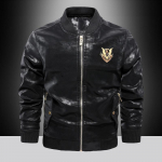 Kevadine ja s&uuml;gisene &otilde;huke meeste nahktagi Meeste kaelaga Slim Fit Korea versioon Pesapallikrae PU-nahkjakk Meeste mootorratta nahktagi M punane