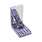 1 Komplekt Makeup Brush LED Mirror Box Foundation Loose Powder Eye Shadow lilla