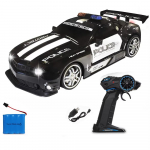 2024. aasta uus 1/12 RC politseiauto 2,4 GHz &uuml;likiire kaugjuhtimispuldiga autode m&auml;nguasi tuledega Vastupidav Chase Drift Vehicle m&auml;nguasjad poistele, lastele, lastele, kingitus must