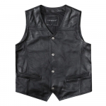 Esimese kihi veisenahast vest Meeste puhtast nahast vest Slim Fit Tooling Varrukateta nahkjakk V-kaelusega vest S must