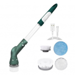 Juhtmeta elektriline puhastushari 4 vahetatava peaga automaatse p&ouml;&ouml;rleva pika k&auml;epidemega multifunktsionaalne kodu vannitoa p&otilde;randaplaatide aknapesuri t&ouml;&ouml;riist valge