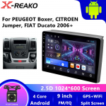 Androidi autoaudio Fiat Ducato, Citroen Jumperi, Peugeot Boxeri (2005-2023) m&auml;ngijale, multimeedia-videopleierile, GPS-navigatsioonile, Carplay 2-le 1GB+32GB carplay