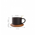 Must p&otilde;hjamaise stiilis kohvitass kaheosaline komplekt kruus Lihtne keraamiline veetass kohvitass hommikus&ouml;&ouml;gitass piimatass