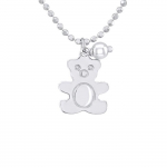 LEA &; ARTHUR - Laste kaelakee "KARU" muster - 925 Sterling Silver Ball v&otilde;rk, roodiumiga kaetud - Reguleeritav pikkus 42-46 cm