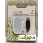 R&eacute;cepteur Sans Fil Adaptateur XBOX 360 Manette pour PC (Windows, Linux) Blanc