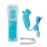 Construit en Motion Plus et Nunchuck Contr&ocirc;leur Set pour Nintendo Wii Bleu Clair