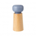 Puidust pipraveski k&auml;sitsi soola ja pipra veski reguleeritav j&auml;medateraline veski t&auml;idetav soolaveski keraamilise kaanega soola pipra jaoks 6inch sinine