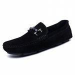 MoodMood Mokassiinid Kingad Meeste Pehmed Kvaliteetsest Nahast Suede Kingad Meeste Tossud Slip-On Laisk S&otilde;idu Siledad Meeste Vabaajajalatsid 40 must