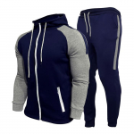 S&uuml;gistalvine spordidress Meestele Lukuga UP triibuline kapuutsiga 2-osalised komplektid Meeste varustus &Uuml;likond Meeste Fliis Sport-Hoodie Dressip&uuml;ksid Kaheosalised komplektid M tumesinine v&auml;rv