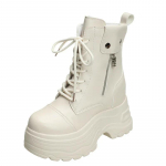 Mood 9CM Uued Naiste K&otilde;rge Platvormiga Pahkluusaapad Talvised Robustsed Tossud Vabaaja Nahast Punk Kingad K&otilde;rge S&auml;&auml;rega Mootorrattasaapad Naine 34 beež