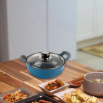 Malmist emailpott Kompaktne Kaasaskantav Lihtne Puhastada N&otilde;ud Kastrul BBQ jaoks Telkimine Gaasi-/Induktsioonpliit Majapidamise K&ouml;&ouml;k sinine