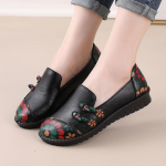 Retro Madalad Kevad Nahkkingad Naiste Loaferid Lillelised Ema Vintage Mokassiinid Daamide Madalad Kingad Naiste Jalatsid CN 41 must