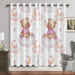 Multifilmid Loomad Aknakardinad Elutuba Akvarell J&auml;nkukaru Aasaga Kardinad Kuuprint Uus Beebituba kardinad K&otilde;rge varjutus 100W130H(CM)40x51in&Rod Pocket beige