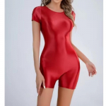 L&uuml;hikeste varrukatega elastsed m&auml;ngukost&uuml;&uuml;mid L&auml;ikiv ujumistrikoo esiosa &otilde;mblusteta bodi sukkp&uuml;ksid Seksikad kehatopsid Athletic Gym Fitness Trikood Unitard M punane