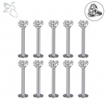 ZS 10 tk/partii v&auml;rviline CZ Crystal Labret huule Monroe augustamise komplekt 16g roostevabast terasest k&otilde;hre Tragus Helix augustused 6/8/10MM 1.2X8X2MM puhas
