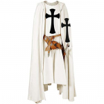 Meeste keskaegne r&uuml;&uuml;tli ristis&otilde;dija templiriist halloweeni kost&uuml;&uuml;m kapuutsiga kuubiga r&uuml;&uuml; Cosplay Renaissance S-6XL S