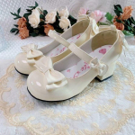Lolita Style armas &uuml;mmargune pea Mary Jane Pumps Vibuga Naiste magus peokleit Midi kontsad Kingad Mood PU sandaalid 40 valge