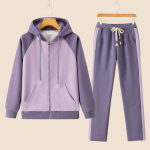 Mood vabaaja spordir&otilde;ivaste kapuutsiga p&uuml;kstekomplekt pikkade varrukatega kapuutsiga jakk, 2-osaline, pingutusn&ouml;&ouml;riga p&uuml;kste Sping naiste jooksukost&uuml;&uuml;mid 4XL lilla