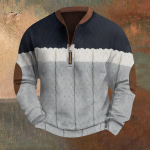 Meeste Retro Casual gradienttr&uuml;kiga kampsun L