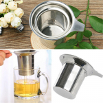 Roostevabast terasest teefilter Basket Mesh Cup Korduvkasutatav kurn Taimsete lukustustega teefilter One Size