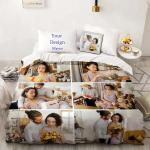 3D kohandatud fotoga voodipesukomplekt Huvitav loominguline kohandatud tekikott koos padjap&uuml;&uuml;ridega &Uuml;heinimese, kaheinimese, suure kaheinimese, kuningliku suurusega Dropshipping Eu-Single135x200cm