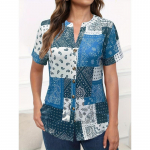 JKASHDK Naiste mood vabaaja suve kevadised l&uuml;hikeste varrukatega V-kaelusega pluusid ja s&auml;rgid S hall v&auml;rv