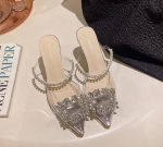 2024 kevad/suvised sussid kanna kingad kivist sandaalid l&auml;bipaistvad kristallist k&otilde;rged kontsad kingad pumbad 34