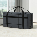 Paksustatud tolmu- ja niiskuskindel kaasaskantav suure mahutavusega pakkimiskott majapidamise garderoobi riiete, tekkide hoiukott M-55*23*35CM must