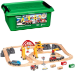BRIO WORLD Cargo Rail Deluxe komplekt vanuses 3 ja vanemad puidust 33097 [54 t&uuml;kki] (Elektris&otilde;iduk, rong, m&auml;nguasi, raudtee) green