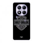 Coque Xiaomi Redmi Note 14 Pro 5G Harley Davidson logo motor sycles gris front noir Maniacase