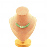 Pierres et Min&eacute;raux. Collier 10 perles Aventurine 8 mm. Chaine en acier inoxydable Collier femmes, hommes. Taille personnalisable.