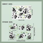 Multifilm Panda bambusest seinakleebised toa kaunistamiseks Elutoa Magamistoa Teler Isekleepuv tapeet 40x60cm