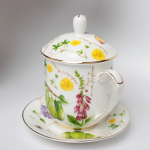 Hiina stiilis konverentsitass keraamiline tass uus hiina stiilis veetassid kaane ja alustassiga teetass kingitus kohvikruus teetassid 350ml