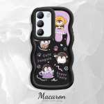 V&auml;rvitud muster Big Wave Edge pehme silikoon materjal Macaron telefoni &uuml;mbris p&otilde;rutuskindel kaitsev kummist korpus OnePlus Vivo Motorola Moto jaoks Vivo Y01A sinine