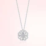 S&uuml;damekujuline neljalehelisest ristikust ripats kaelakee h&otilde;bedane kullast ehted tsirkoonist naised armastavad rangluu kett Kingitused avatavad kaelakee ehted h&otilde;be