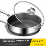 Kodumajapidamises kasutatava s&uuml;vendatud mittekleepuva 316 roostevabast terasest k&auml;rgstruktuuriga pann, &uuml;hildub k&otilde;igi pliitidega 8cm deep, 32cm, with lid