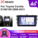 Carplay Android 13 Toyota Corolla E140 E150 2006 - 2013 jaoks Autoraadio Multimeedia Stereo GPS 4G 8-tuumaline Ei 2DIN WIFI Autoradio 8 core 2GB+32GB